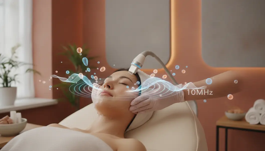 Sonocare通过高频纳米超音波在细胞层面进行微观按摩，实现深层补水与修护。