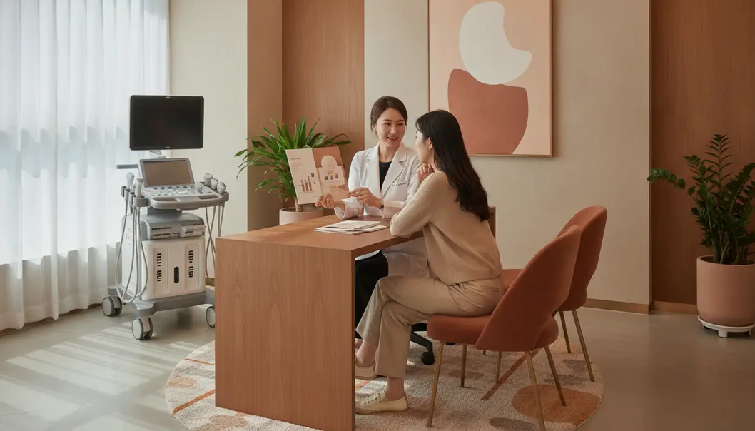 在韩国医美诊所，专业医师会根据患者的肤质与预算定制韩方肌肤管理方案。