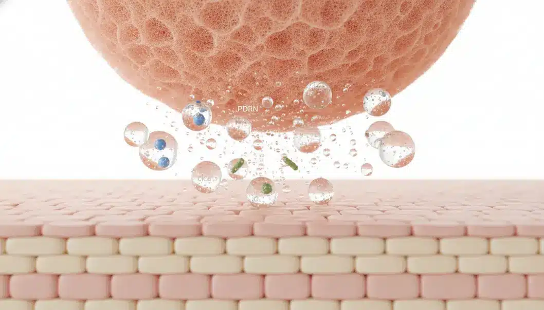 Cellular micro-dispensing sponge matrix delivering barrier repair active ingredients.
