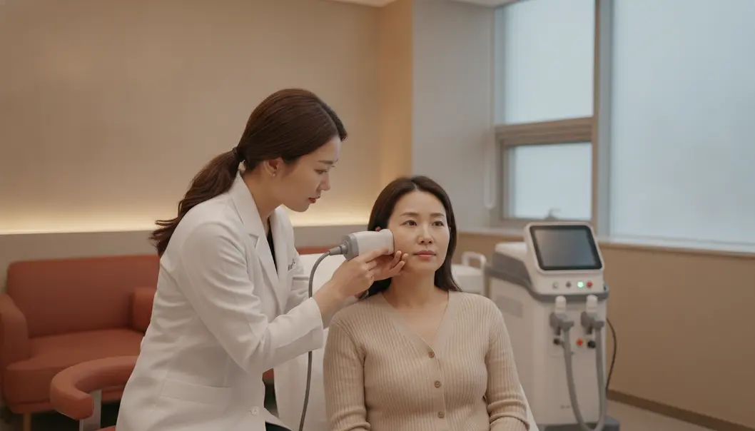 韩国皮肤科临床中针对红黑痘印与浅表微坑的分型光电精准治疗