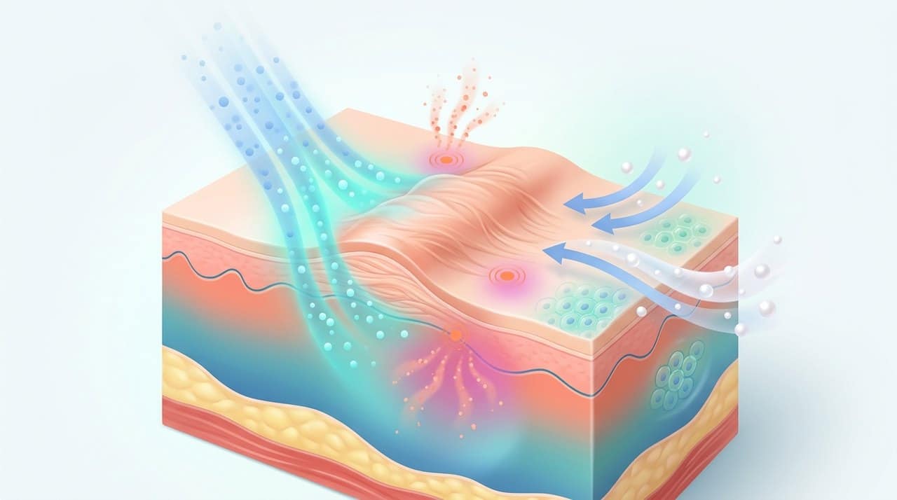 瘢痕疙瘩治疗 副作用与护理 治疗渗透深度、效果维持期与疼痛指数对比信息图